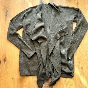 Green lululemon cotton blend drapery cardigan